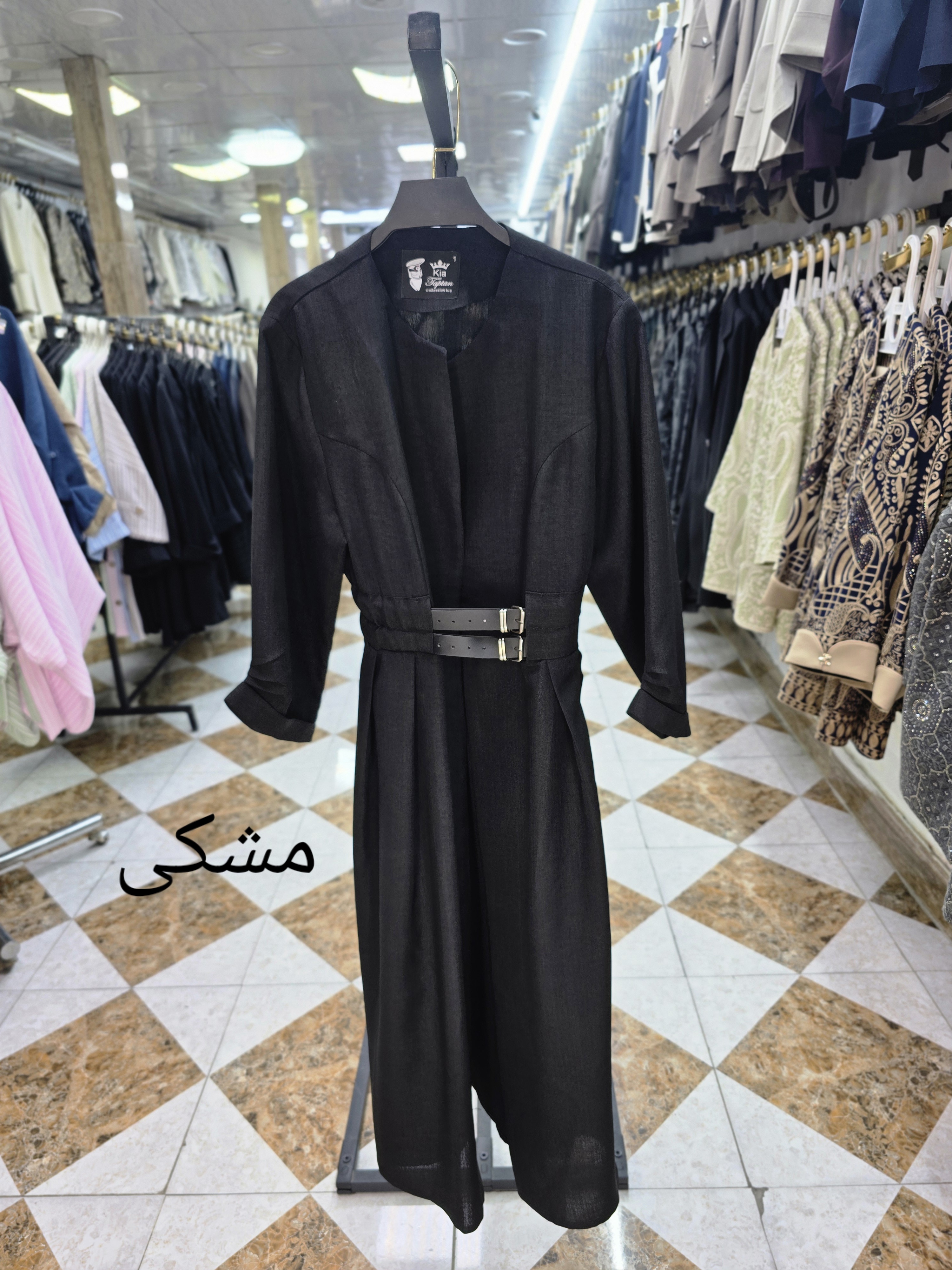 مانتو بلند کمر چرم